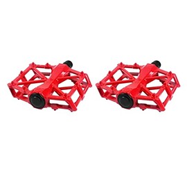Fdit Juego de Pedales para Bicicleta, Estructura Estable, Pedales Ligeros para Bicicleta de Montaña, Aleación de Aluminio, Buen Sellado para Reemplazo (Rojo)