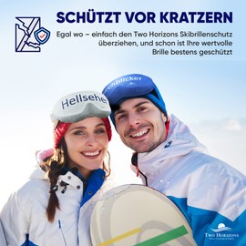 Two Horizons Ski Goggles Protective Cover | Protects Against Scratches | Microfibre Glasses Cleaning Cloth | Style with Smile | Ski Goggles Protective Cover | Ski Goggle Cover | Ski Goggles Protection