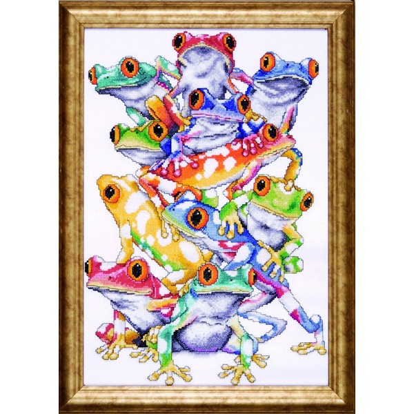 Design Works Crafts Tobin RZ09-01953E72-R3U1 Frog Pile Counted Cross Stitch