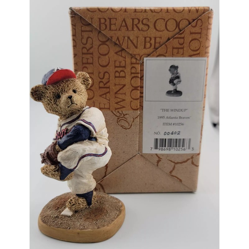 Cooperstown Bears Atlanta Braves 1995 The Windup Ceramic Cooperstown Bear