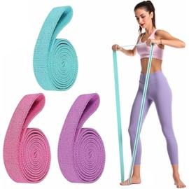 Bandas de Resistencia para Mujeres 24lb-75lb - Juego de 3 Bandas Elásticas de Tela con 4 Niveles, Ejercicios en Casa/Gimnasio/Pilates, Entrenamiento Full Body | Antideslizantes + Guía de Ejercicios