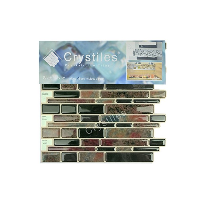 Crystiles 10"x10" Marble Peel and Stick Backsplash, Self-Adhesive Kitchen Backsplash