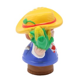 Fisher-Price Replacement Part for Collectible Little People Stable Barn Animal Sounds Farm Playset 77973 - Replacement Farmer Jed Figure in Straw Hat Holding Corn and Apple