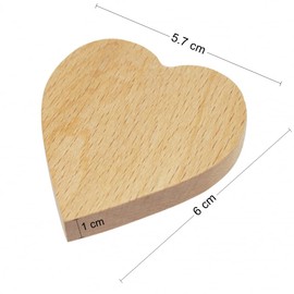 Wooden World - Wooden Flat Heart Decoupage Pyrography