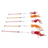 5pcs Funny Cat Stick Ergonomic Interactive Cat Feather Toy with