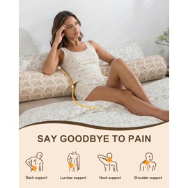 Roseyat 55 Inch Long Body Pillow for Adults – Firm Adjustable Bolster, 100% Cotton Cover Machine Washable & Removable – Support for Side Sleepers (Apricot)