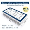 Vifmy Metric 304 Stainless Steel Rivet Nut Assortment Kit(218 Pcs),M3