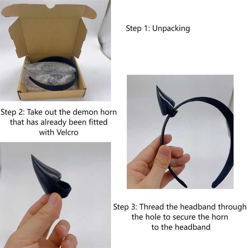 ATekatac Women Headband with 3D Devil Horns 3d Lightweight Devil