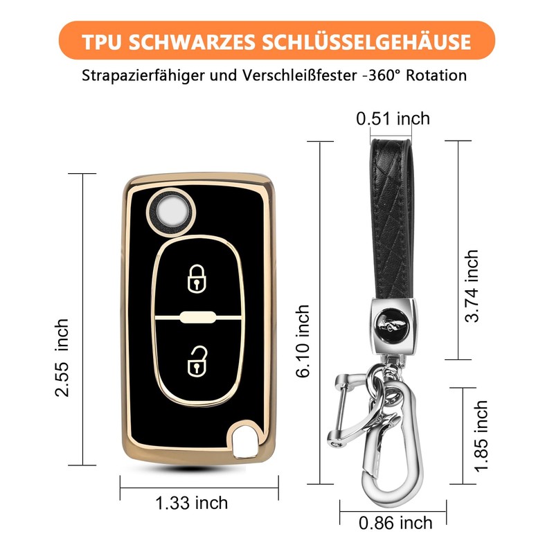 FT FUNTOR FT FUNTOR 2-Knopf Automatische Schlsselabdeckung(Schwarz)