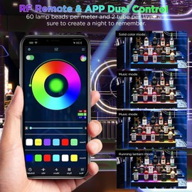 Dethan 3 Tier 40 Inch Liquor Bottle Display Shelf - Illuminated Wine Racks with Multi-Color App & Remote Control, Adjustable Brightness & Sound Modes, Acrylic Bar Shelves Displays