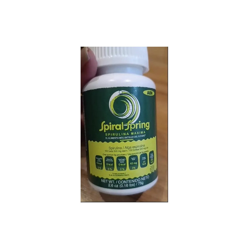 Spirulina Máxima Orgánica Organic Spirulina Tablets 500mg, 150 tabs