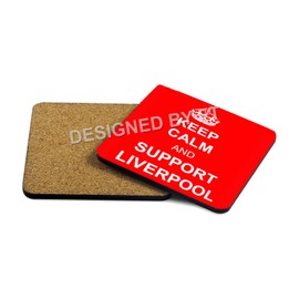 Keep Calm and Support Liverpool Coaster(Red) by FT.