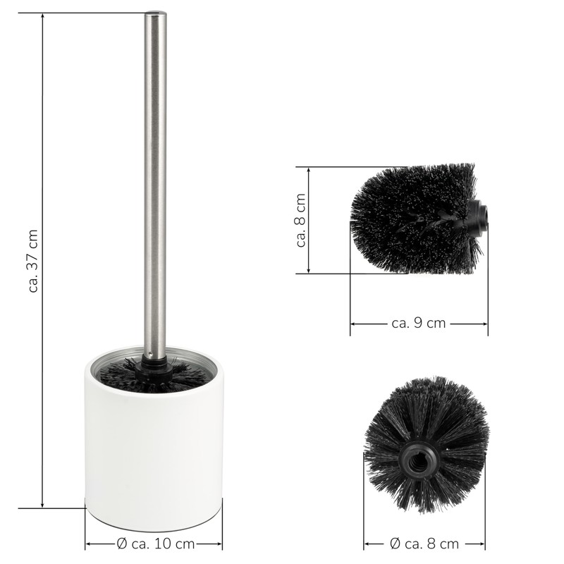 bremermann Toilet Brush Stainless Steel Painted Glass Insert Includes 3x