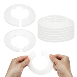PATIKIL 61mm Plumbing Cover Plates, 9 PCS Wall Split Flange Pipe Cover Decoration Escutcheon Plate Collar Flange Water Pipe Cover Decoration PP Plastic for Wall Pipe Tube Hole, White