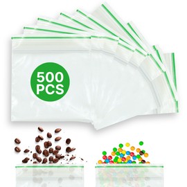 500 Grip Seal Bags 80 X 80mm | Small Clear Resealable Plastic Bags | Polythene Packaging for Food Storage | Reusable Strong Zip Lock | Jewellery Bags| zip-lock bags