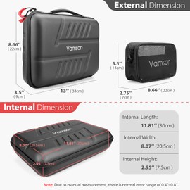 Vamson - Funda de transporte DIY para GoPro Hero 9, 8, 7, 6, 5, 4, 3 Max, DJI Osmo Pocket Action, Insta360 One R, bolsa protectora dura de viaje para la mayoría de cámaras de acción y accesorios,