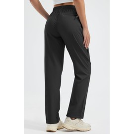 Libin Women's Hiking Pants 29" Lightweight Quick Dry Cargo Pants Casual Safari Work Travel Outdoor Clothes, Black S