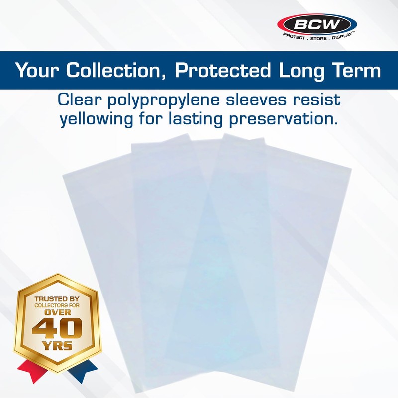BCW Resealable Graded Card Sleeves | 100 Pack | Universal