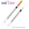 ONE-CARE Syringes 1 ml/cc, 31G x 5/16’’ (8mm), Orange Cap,
