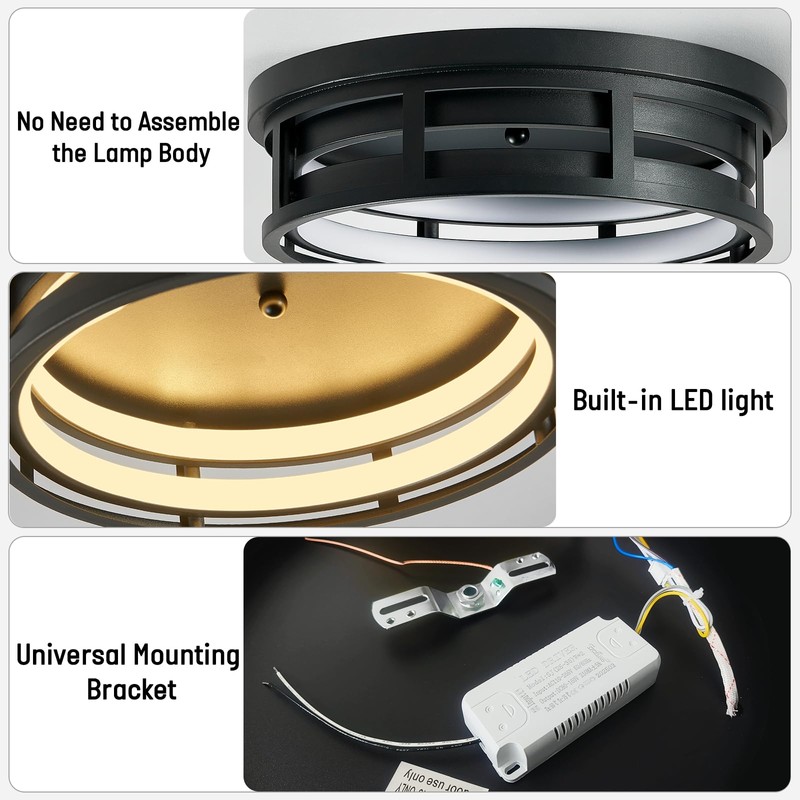 ZHU YAN LED Flush Mount Ceiling Light Fixture,Modern Hallway Light