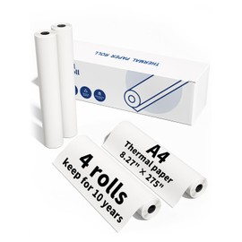 M832 Thermal Paper A4 Rolls,Thermal Printer Paper,Compatible with M08F,M832,M833,M834 Thermal Portable Printer,Compatible with Phomemo M08F Portable Printer,210mm*6.5m,4 Rolls, 50 Sheets/1 Roll