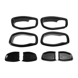 INFINAUTO Interior Door Handle Bowl Cover Trim for Jeep Renegade 2015-2023 Inner Door Handle Decoration Frame Trim Carbon Fiber Black ABS 4 Pcs