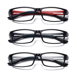 Hubeye 3 Pack TR90 Frames Fashion Patchwork Color Reading Glasses for Women Men Lightweight Blue Light Blocking Computer Readers 3.00