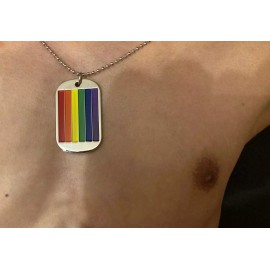 Queerazon Rainbow Pride Dog Tag