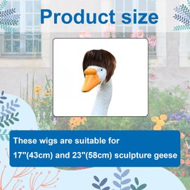 Porch Goose Outfits, Novelty Funny Cute Porch Goose Braid Wig Adorable Hair Decoration Costume Accessories for Lawn Garden Patio Statue Outdoor Decor (Bob Hairstyle)
