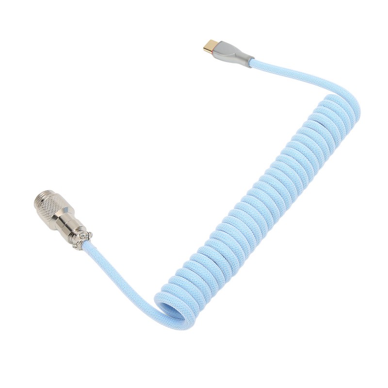 Mechanical Keyboard Cable Double Sleeve Custom Coiled with Detachable Metal