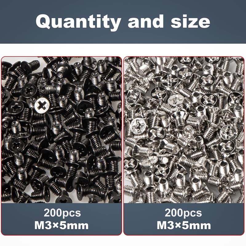 Zmbroll Computer PC Case Screws Hard Drive Screw M3 x