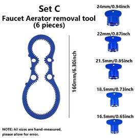 Faucet Aerator Removal Tool Set, Aerator Key and Faucet Wrench for Sink M 16.5, 18.5, 21.5, 22, 24 mm Tap Aerators Flow Restrictor (Set C)