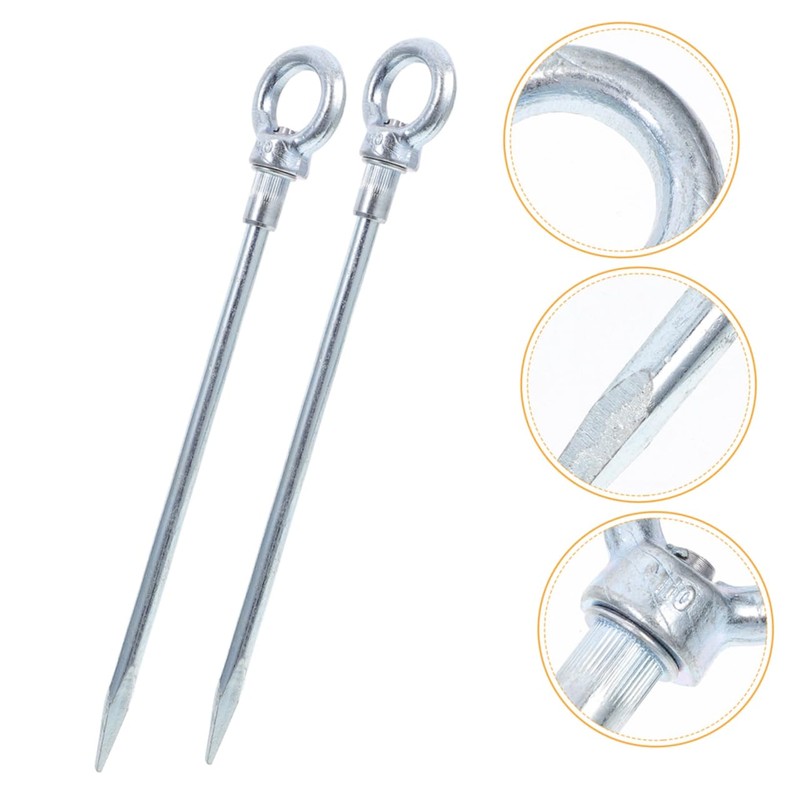 WHAMVOX 4 Pcs Galvanized Carbon Steel Ground Pegs for Camping