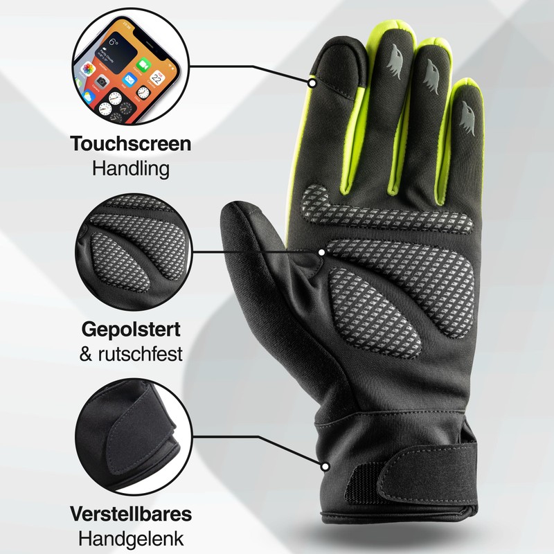 Valkental® GloRider V2 Windproof Cycling Gloves, Padded & Grippy, Winter