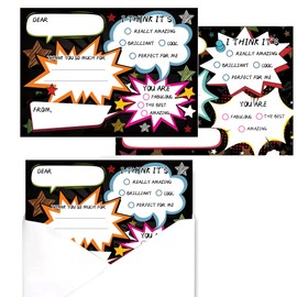 wootile Chalkboard Speech Bubble Birthday Thank You Cards 20 PCS Fill in the Blank Thank You Notes with Envelopes Colorful Thanks Card for Birthday Party 4" x 5.5"