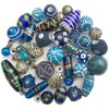 Mixed Pack of Handmade Blue Jewellery Making Beads