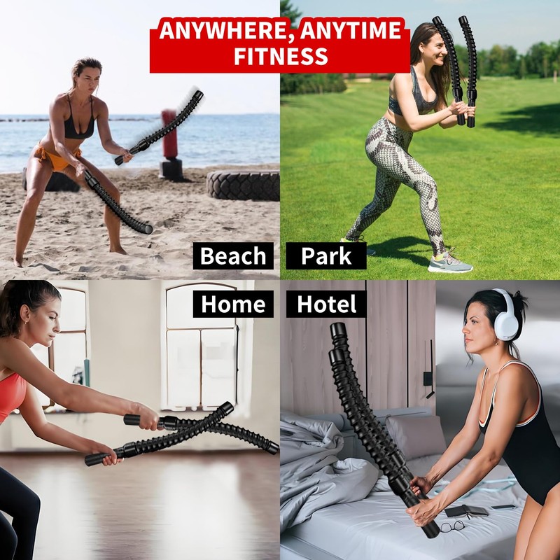Ropeless Battle Ropes for HIIT Workouts, Cardio & Muscle Training,