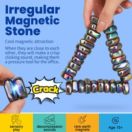 Piedra de Roca de imán Fresco para Adultos, Bola mangética Fidget con Caja de Fibra, decoración de Escritorio de imán de refrigerador, tormenta Cerebral EDC Kit de Ciencia
