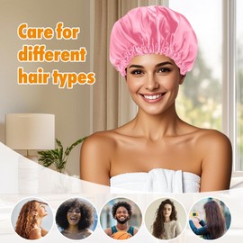 Silk Bonnet for Sleeping Women Satin Bonnet Hair Accessories AdjustableCurly Natural Braids (US, Alpha, One Size, Black)