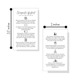 Lashicorn Chiropractic Adjustment Aftercare Cards | 50 Pack | 2x3.5” in Business Card | Succulent Care Cards | Chiropractic Supplies | White Card Design