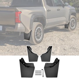 JTYZSM Mud Flaps for 2024 2025 Toyota Tacoma Mudguards Only No Drill Splash Guards Front & Rear Truck Mud Guards with Hardware Accessories Mudflaps Set(4pcs)