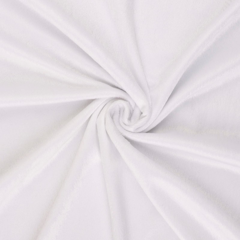 Mook Fabrics Minky Fleece Solid, White Cut by The Yard