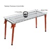 Welding Workbench Table, Adjustable Height Portable Steel Work Bench, Heavy-Duty