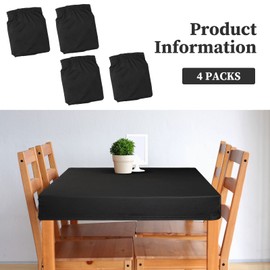 Tegeme 4 Pieces Card Table Covers Stretchable Fitted Cocktail Card Tablecloth Elastic Edge Tablecloth Cover Spandex for Home Coffee Bar Kitchen Supplies(34 x 34 Inch)