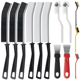 ACOMTUO Pack of 13 Corner Cleaning Brush, Joint Cleaning Brush with Hard Bristles, Crevice Cleaning Brush, Gap Cleaning Brush Set, Joint Brush for Cleaning Rust, Tile Floors, Bathroom, Kitchen