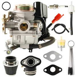 GY6 49CC 50CC Carburetor Compatible with Taotao Go Kart 4 Stroke 139QMB Scooter Moped PD18J Carb Engine with Intake Manifold