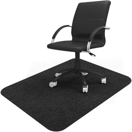 Office Chair Mat for Hardwood Floor, Desk Chair Mats 47 x 35 Inches, Hard Floor Protector Mat for Office Chair, Non-slip Gaming Chair Mat for Wooden Floors, Computer Chair Rug for Home, Office (Black)