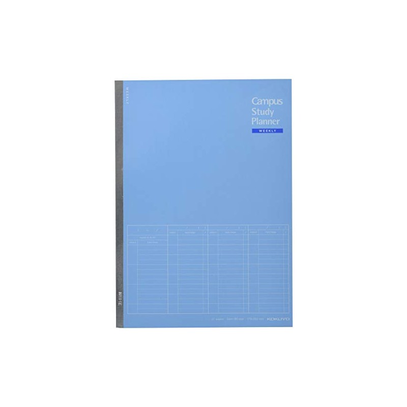 Kokuyo Campus Notebook, Study Planner, Weekly Ruled, B5, Blue, No-Y80MW-B