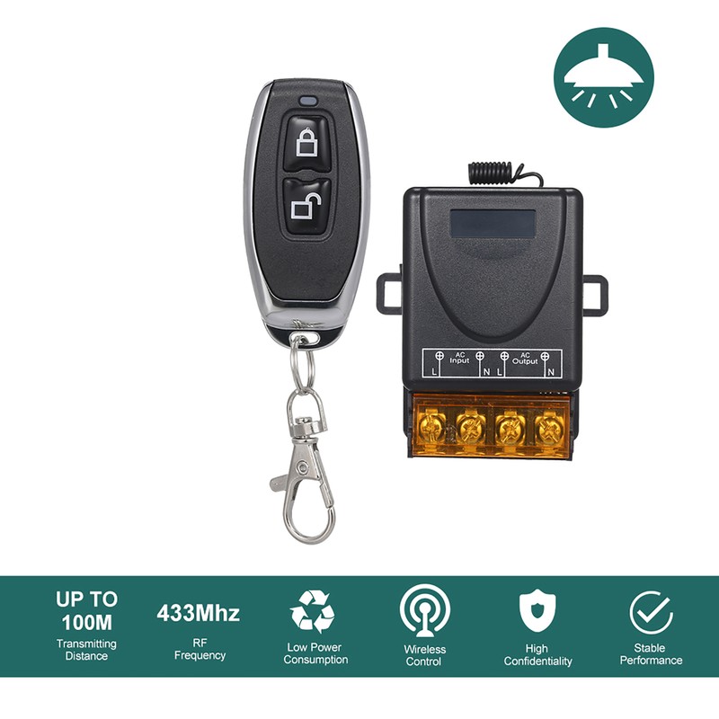 Smart Home 433Mhz AC85-220V 1CH Wireless Remote Switch Relay Receiver