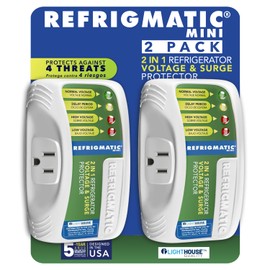 Refrigmatic WS-36300 Electronic Voltage & Surge Protector for Refrigerators Up to 27 cu. ft. Protect Your Refrigerator Against High and Low Voltage, Brownouts and Spikes, (2 Pack)